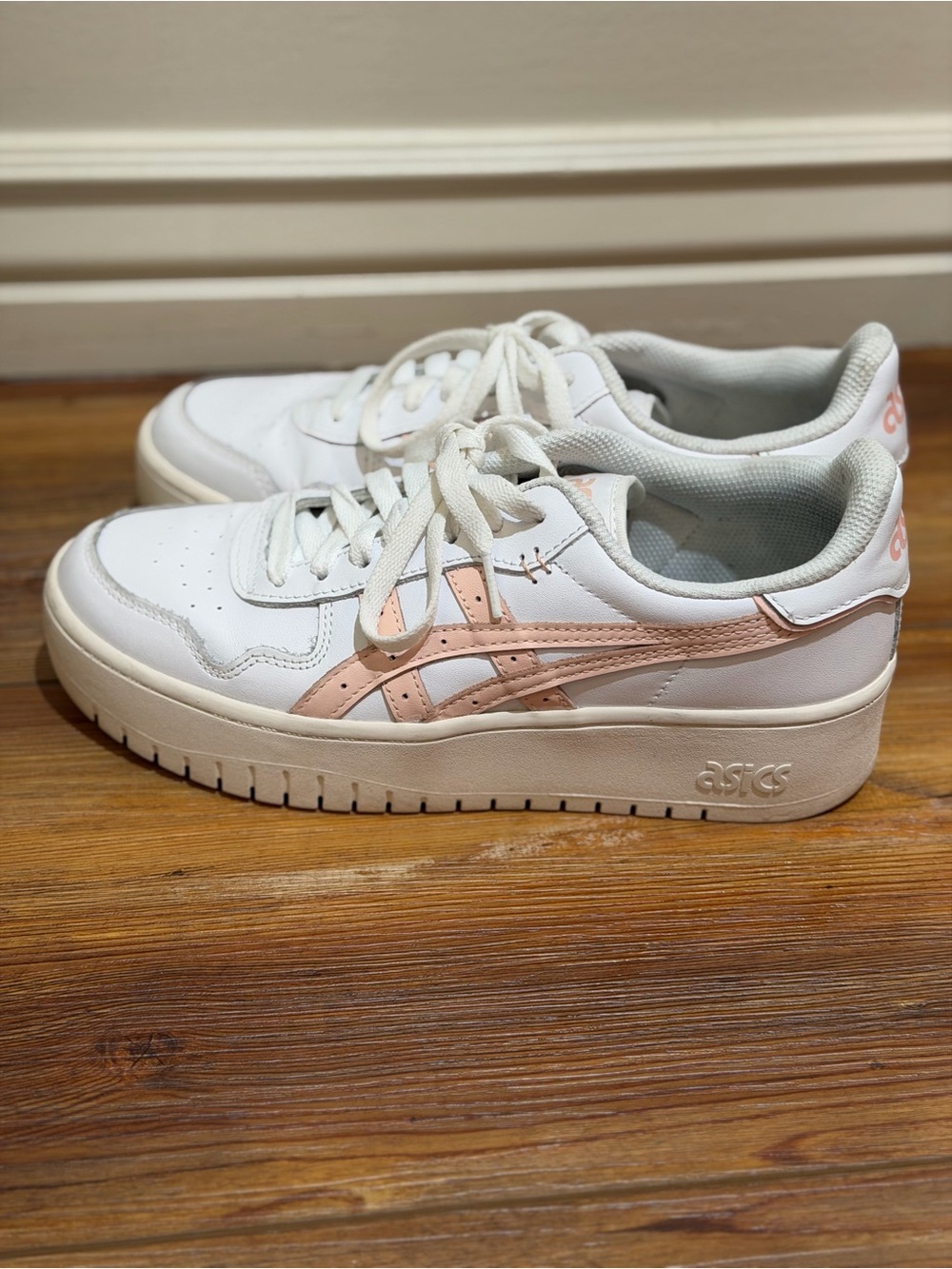 Asics Japan S PF White Peach Platform Shoes 1202A322-100 Women's Size 9.5